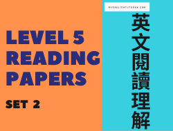Level 5 Reading paper Comprehension 英文閱讀理解 Set 2