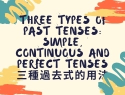 Three types of past tenses: Simple, continuous and perfect tenses