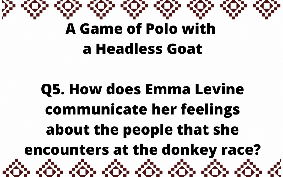 How does Emma Levine communicate her feelings about the people that she encounters at the donkey race?