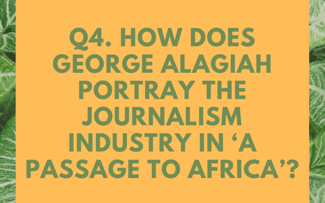 How does George Alagiah portray the journalism industry in ‘A Passage to Africa’?