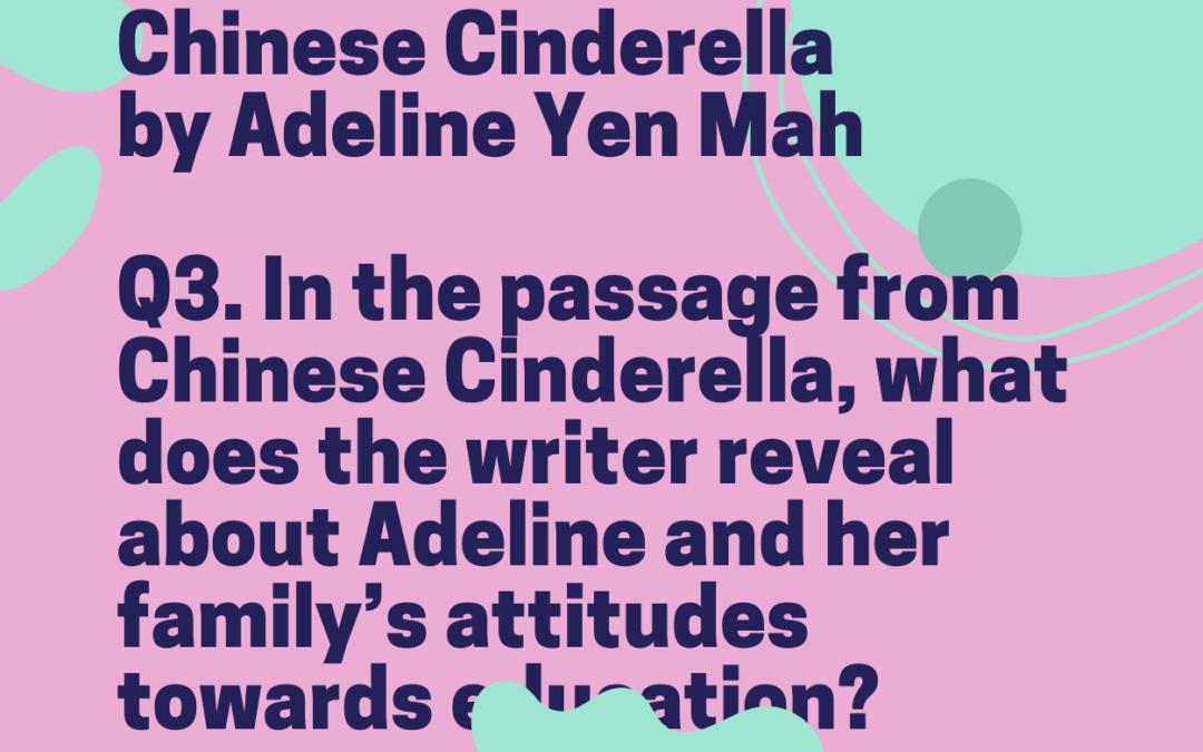 In the passage from Chinese Cinderella, what does the writer reveal about Adeline and her family’s attitudes towards education?