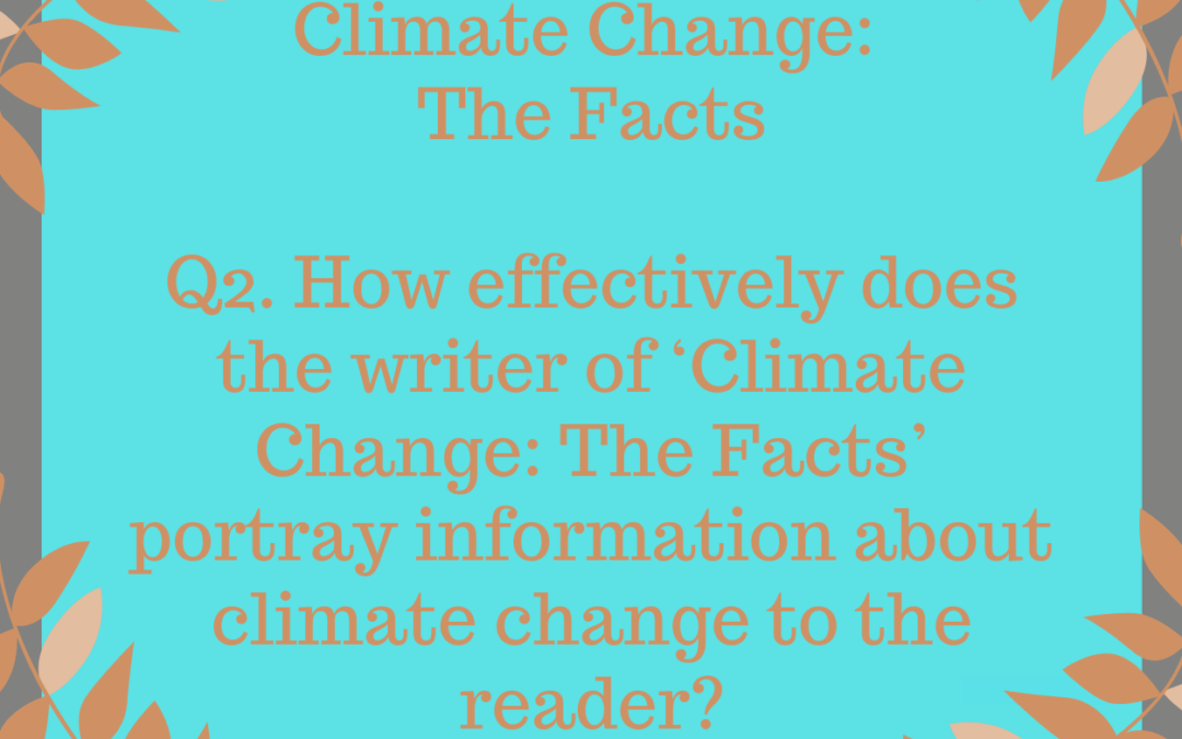 How effectively does the writer of ‘Climate Change: The Facts’ portray information about climate change to the reader?