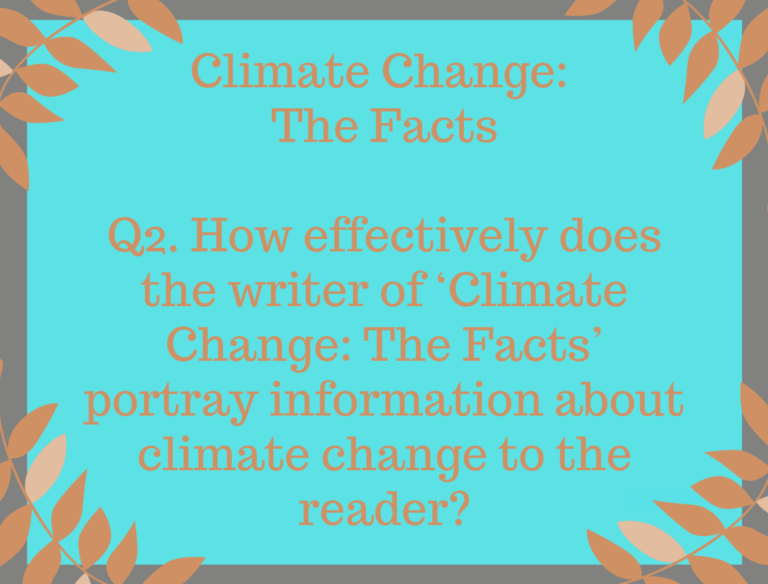 IGCSE Climate Change : The Facts Model Essays Question 02