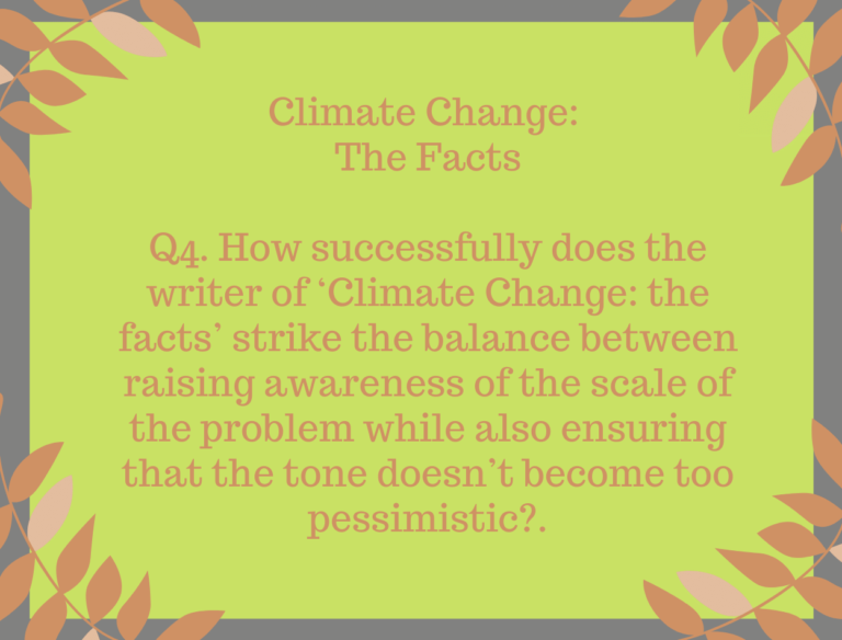 IGCSE Climate Change : The Facts Model Essays Question 04