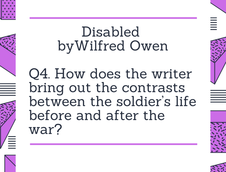 IGCSE Disabled by Wilfred Owen Model Essays Question 04