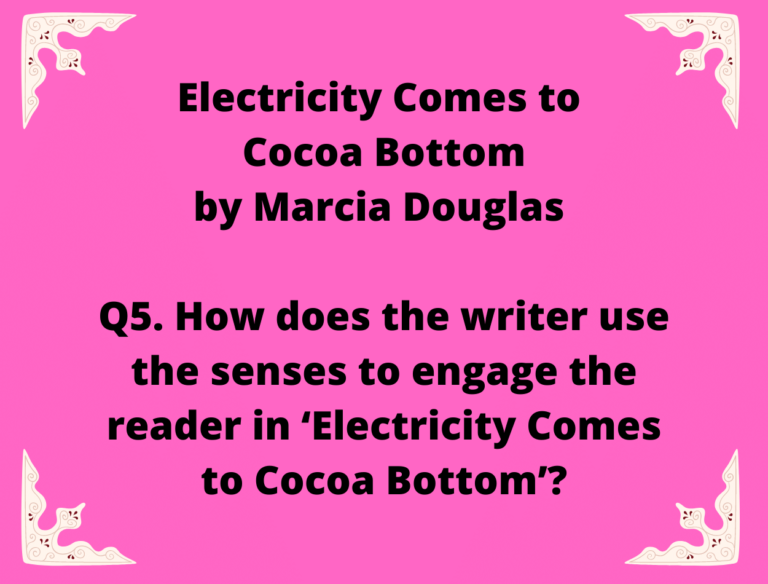 IGCSE Electricity Comes to Cocoa Bottom by Marcia Douglas Model Essays Question 05