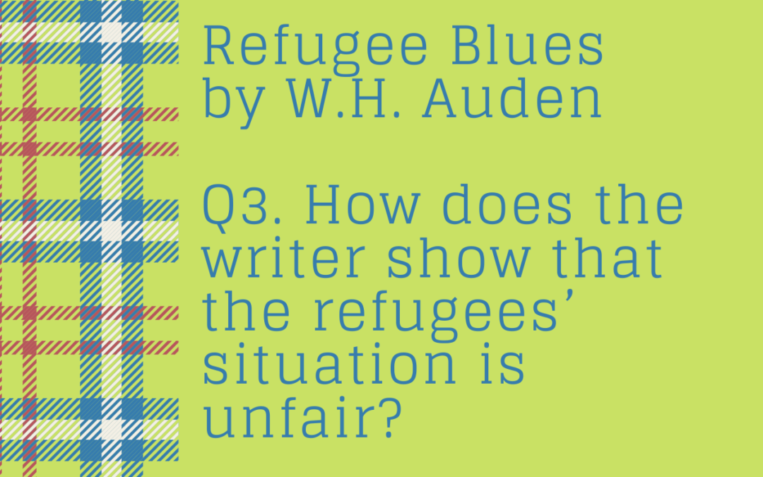 How does the writer show that the refugees’ situation is unfair?