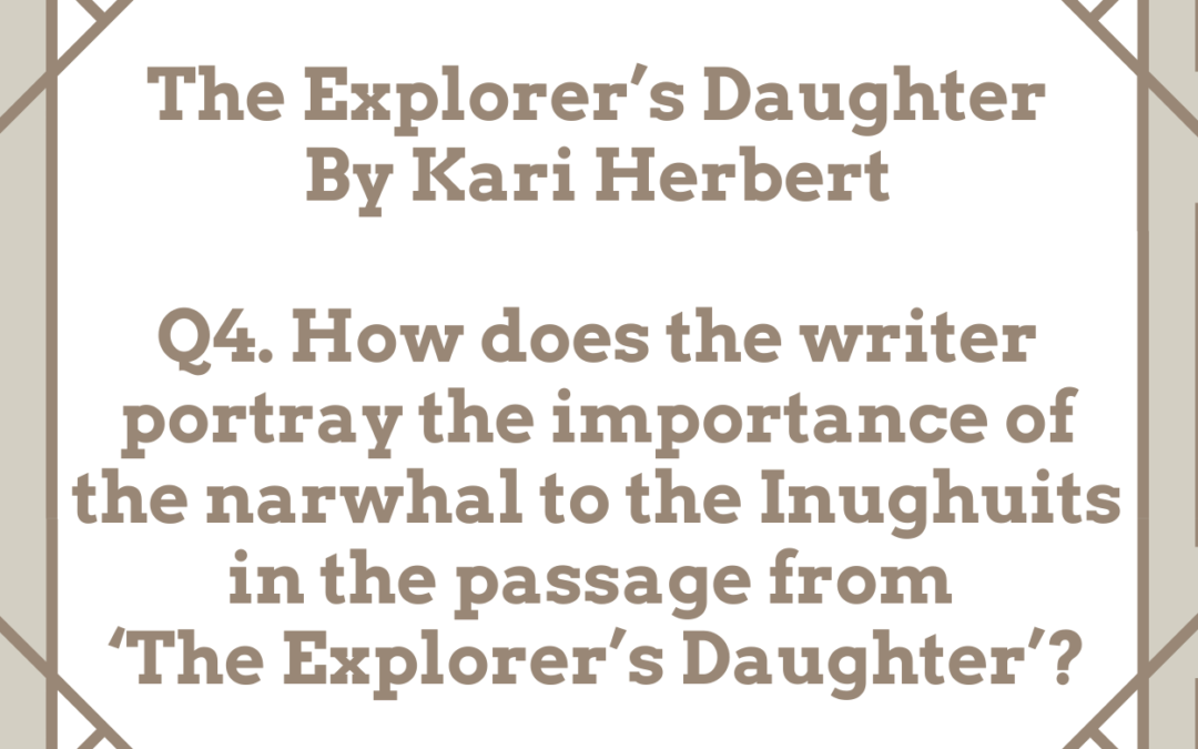 How does the writer portray the importance of the narwhal to the Inughuits in the passage from ‘The Explorer’s Daughter’?